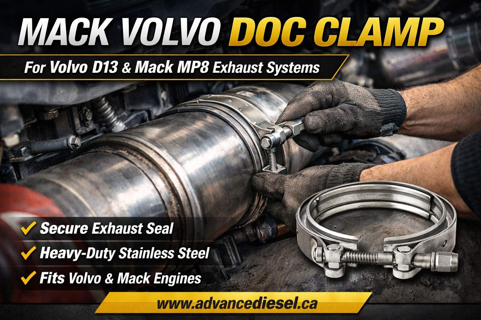 mack volvo DOC clamp for Volvo D13 and Mack MP8 exhaust system