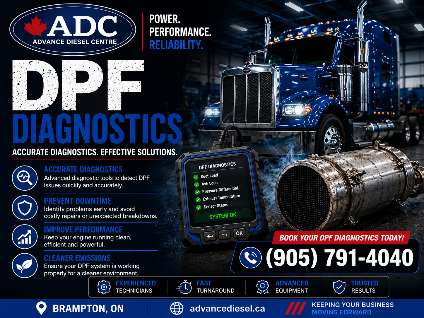 DPF Diagnostics in Brampton, ON | Advance Diesel Centre