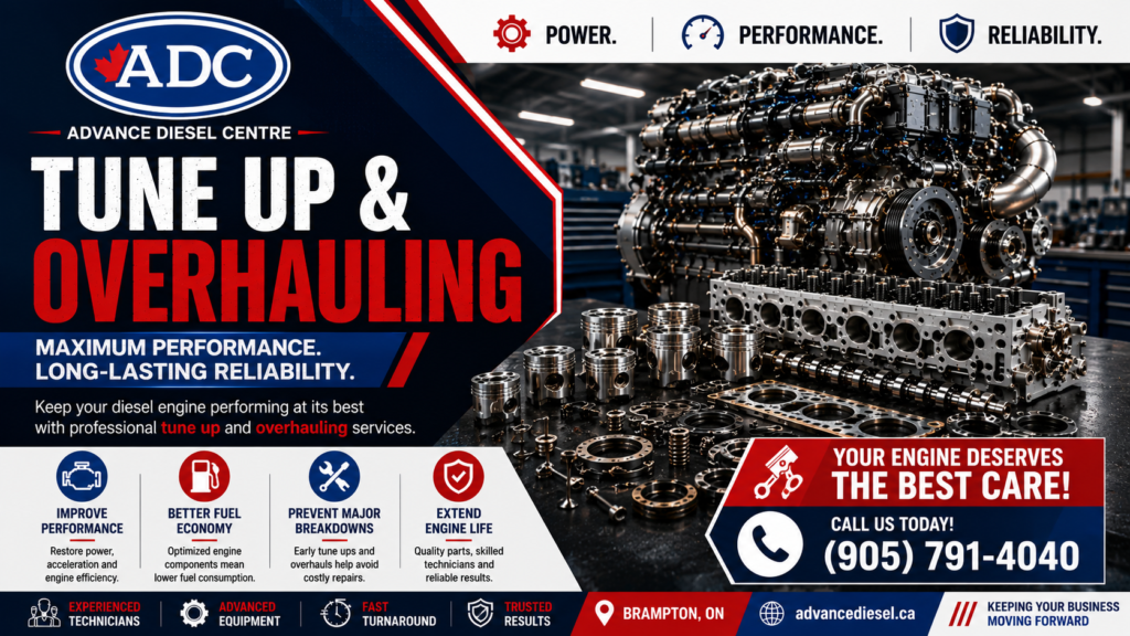 Tune Up & Overhauling service for diesel truck engines in Brampton by Advance Diesel Centre