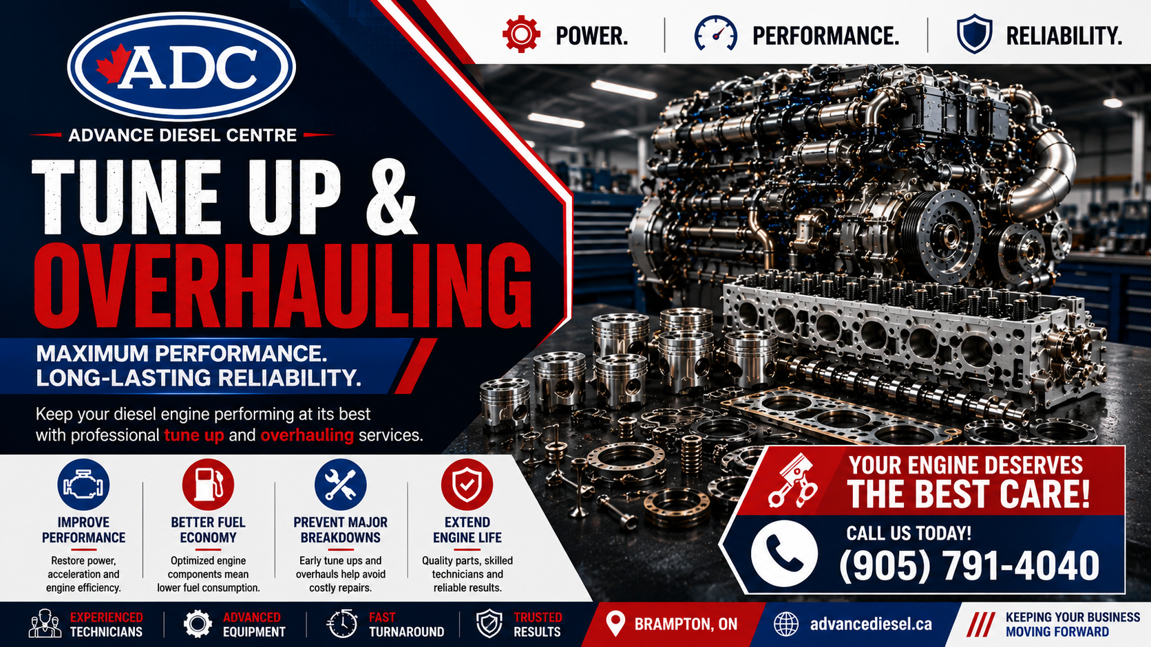 Tune Up & Overhauling service for diesel truck engines in Brampton by Advance Diesel Centre