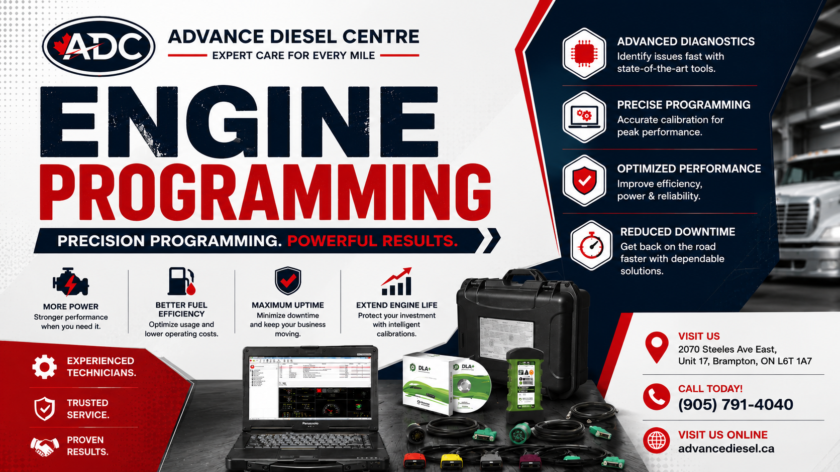 Engine programming in Brampton for heavy-duty diesel trucks