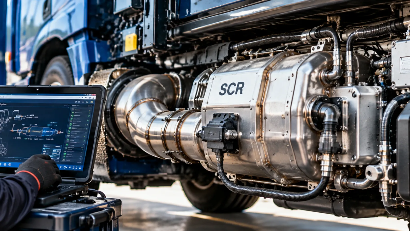 SCR and DEF system diagnostics on a commercial diesel truck