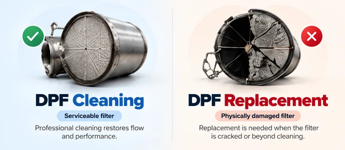 Professional equipment used to clean a serviceable diesel particulate filter